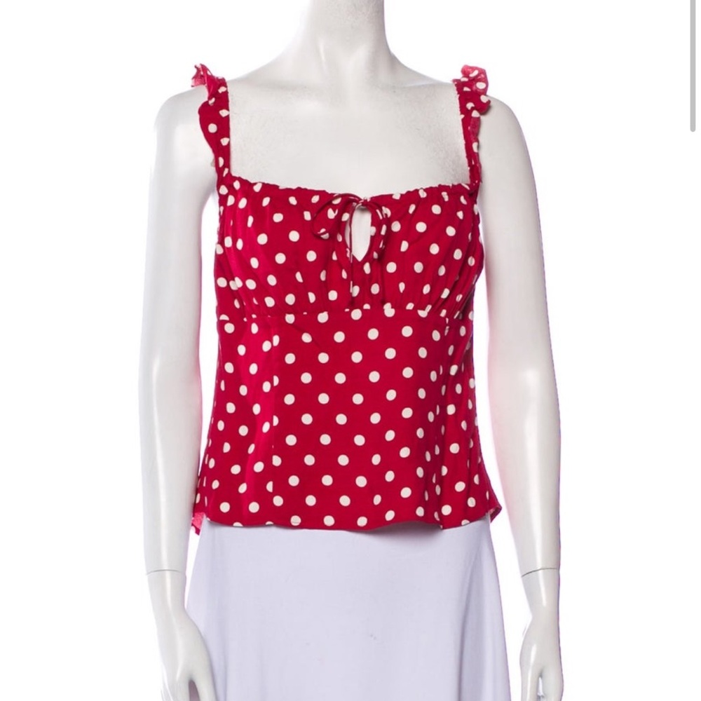 Reformation Red Sleeveless Blouse